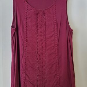 Skies Are Blue Airika Woven Lace Front Knit Top